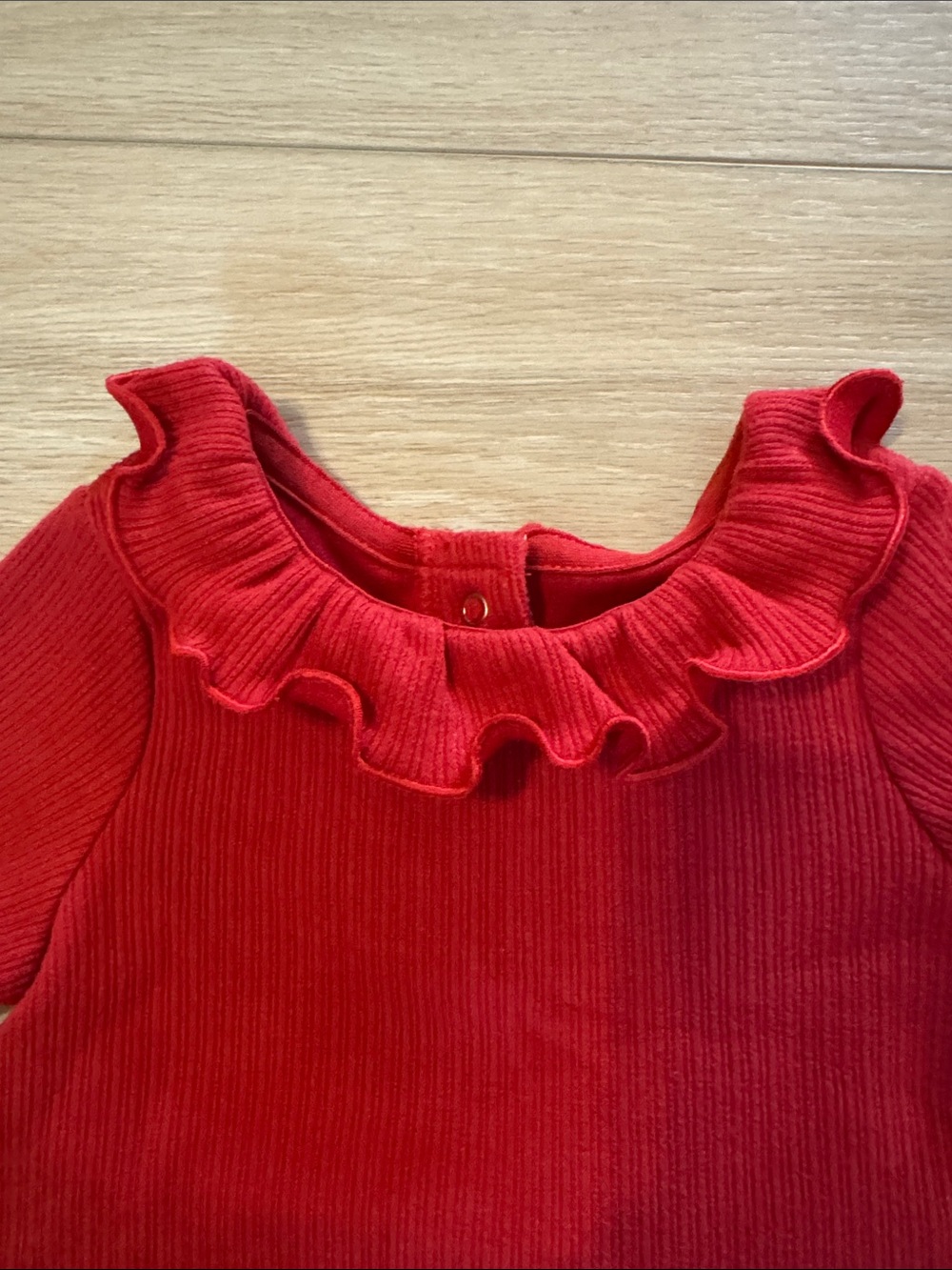 cloud island Red Ribbed Ruffle Neck Matching Set - Picture 2 of 4